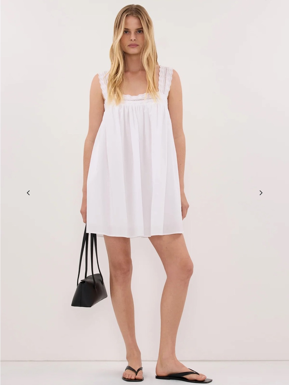 Dissh Miranda white lace trim mini dress